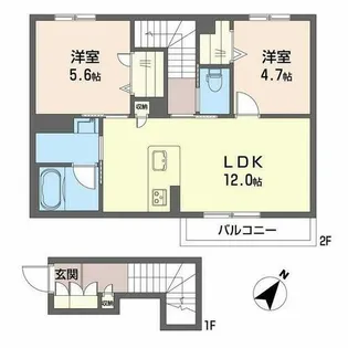 山陵プラザビー【0102号室】の間取り