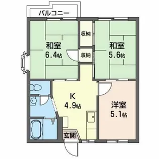 ローズ・コート【0203号室】の間取り