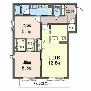 シャーメゾン ビスカリア【0206号室】の間取り