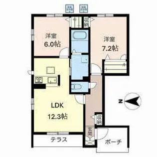 グランシャリオ瑠璃【0101号室】の間取り