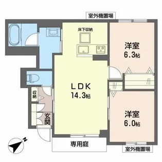 ルーネスひえい【0103号室】の間取り