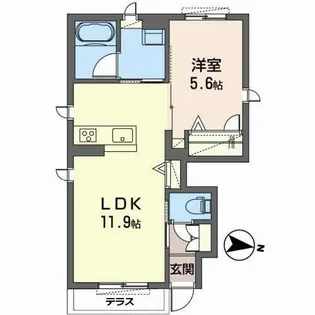 ビューテラス イズミII【0101号室】の間取り