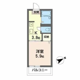 ピースフル【B203号室】の間取り