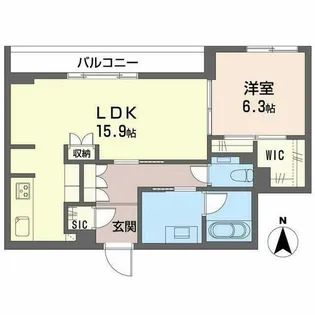 シークリサンス岡本【0203号室】の間取り