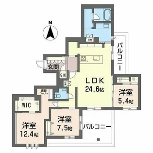 シークリサンス岡本【0201号室】の間取り