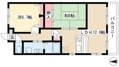 シティーガーデン小碓【S301号室】の間取り