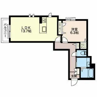 ラ・メール清水ヶ岡【0205号室】の間取り