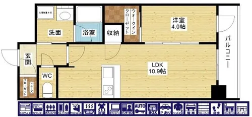 ジオタワー大阪十三【5階】の間取り