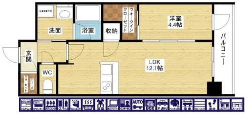 ジオタワー大阪十三【14階】の間取り