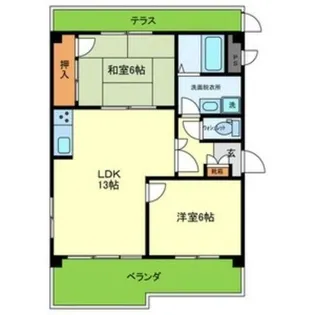 グレースくれない【1階】の間取り