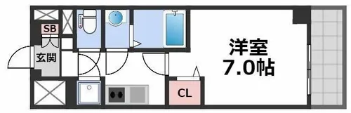 ファーストフィオーレ谷町六丁目フェリシア【12階】の間取り