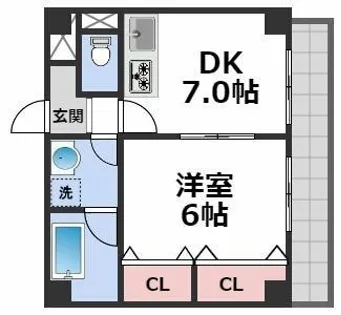 ルプリーズ天王寺【7階】の間取り