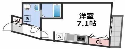 AFFLUENCE難波【2階】の間取り