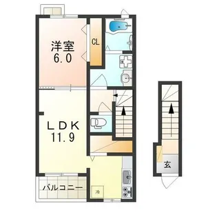 エレガント ハーモニー Ⅳ番館【2階】の間取り