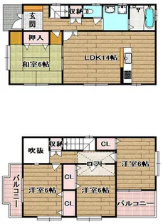 大阪府高槻市富田丘町【一戸建】の間取り