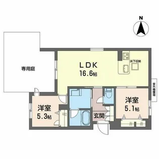 パルコートII【0101号室】の間取り