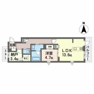 シャーメゾン京都御所西【0501号室】の間取り