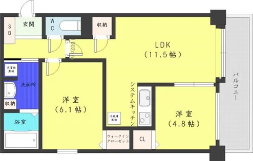 PRIME URBAN北3条通【9階】の間取り