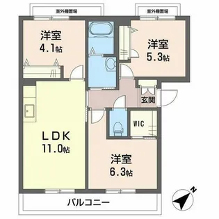 メゾン・ド・エムズ【2階】の間取り