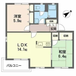 ヴィラ・ディアマンテII【B202号室】の間取り
