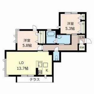 アリスティオ【0107号室】の間取り