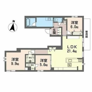 Rio Brezza 芦屋【0101号室】の間取り