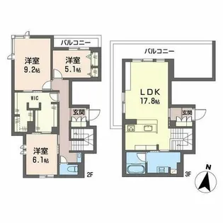 Rio Brezza 芦屋【0202号室】の間取り