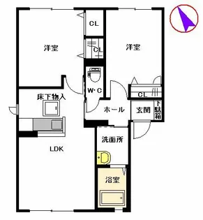 クラヴィエひびきの【A0101号室】の間取り