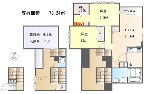 シルクメゾン岡崎【2階】の間取り
