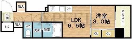 BPRレジデンス大阪本町Q【4階】の間取り