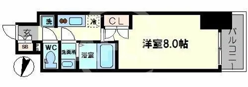 サムティ阿波座BELSIA【12階】の間取り