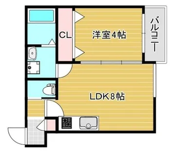 セレニティ勝山北【1階】の間取り