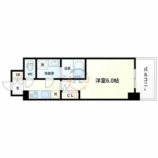 エスリード大阪リブレ【5階】の間取り