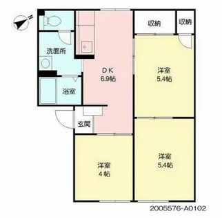 シャトー自由ヶ丘 A棟【A0102号室】の間取り