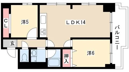 センターヒル橘【401号室】の間取り