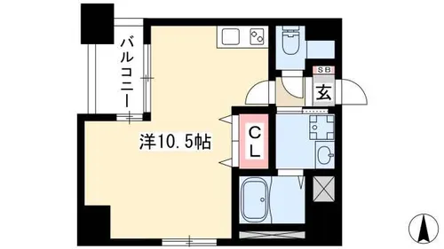 GRANDUKE東別院crea【503号室】の間取り