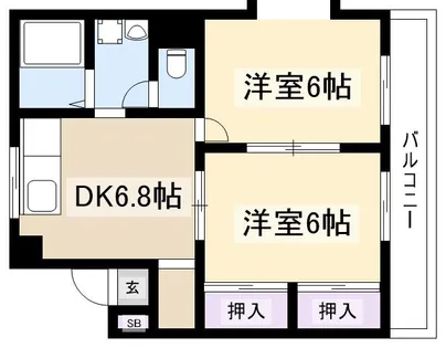 ハイツ旭【502号室】の間取り