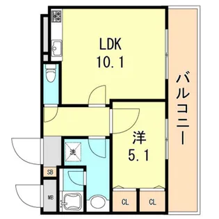 朝日プラザツインテージ神戸EAST【9階】の間取り