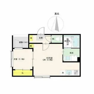 ハーモニーテラス日比野【302号室】の間取り