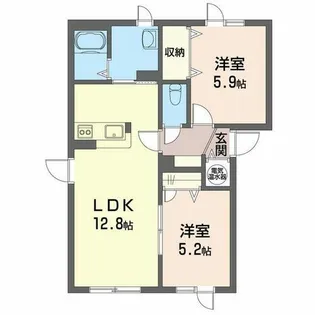 S.PLAZA A【00101号室】の間取り