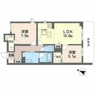 Via Sole 六甲道【0102号室】の間取り