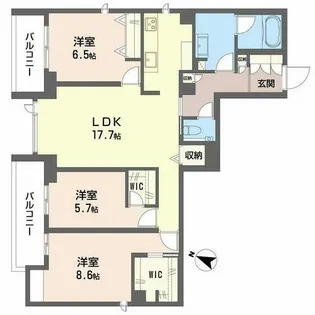 Via Sole 六甲道【0201号室】の間取り