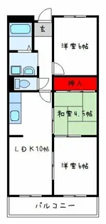 ガーデンフラットカメリア【2階】の間取り