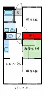 ガーデンフラットカメリア【2階】の間取り