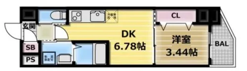 クローバー・グランデ今里【8階】の間取り