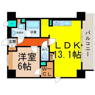 グリシーヌ栄【6階】の間取り