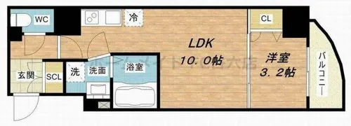 セレニテ心斎橋グランデ【10階】の間取り