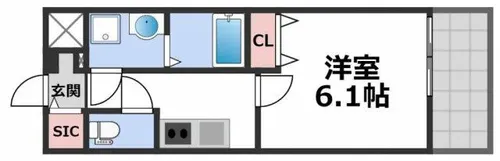 レジュールアッシュ天王寺クレア【5階】の間取り