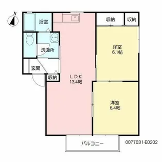 リジェール尾倉パートII E棟【E0202号室】の間取り