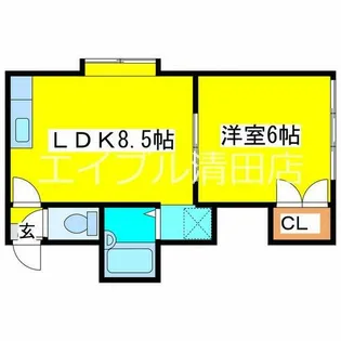 フローレンス美しが丘【202号室】の間取り